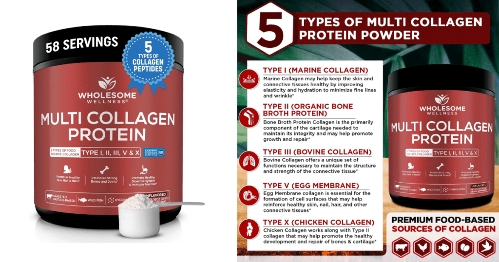 Wholesome Wellness Multi Collagen Protein Powder for belly fat and weight loss