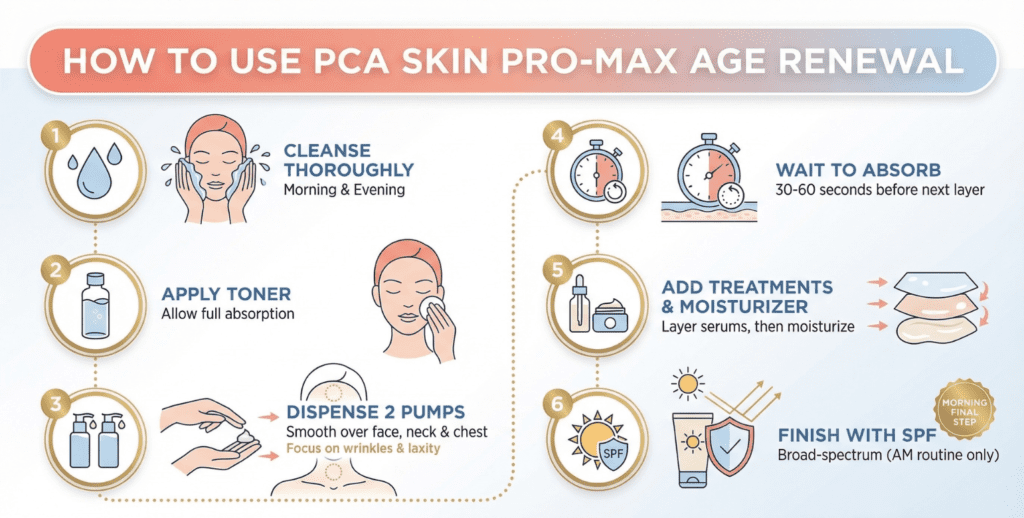 how to use pca skin pro max age renewal serum for sagging skin