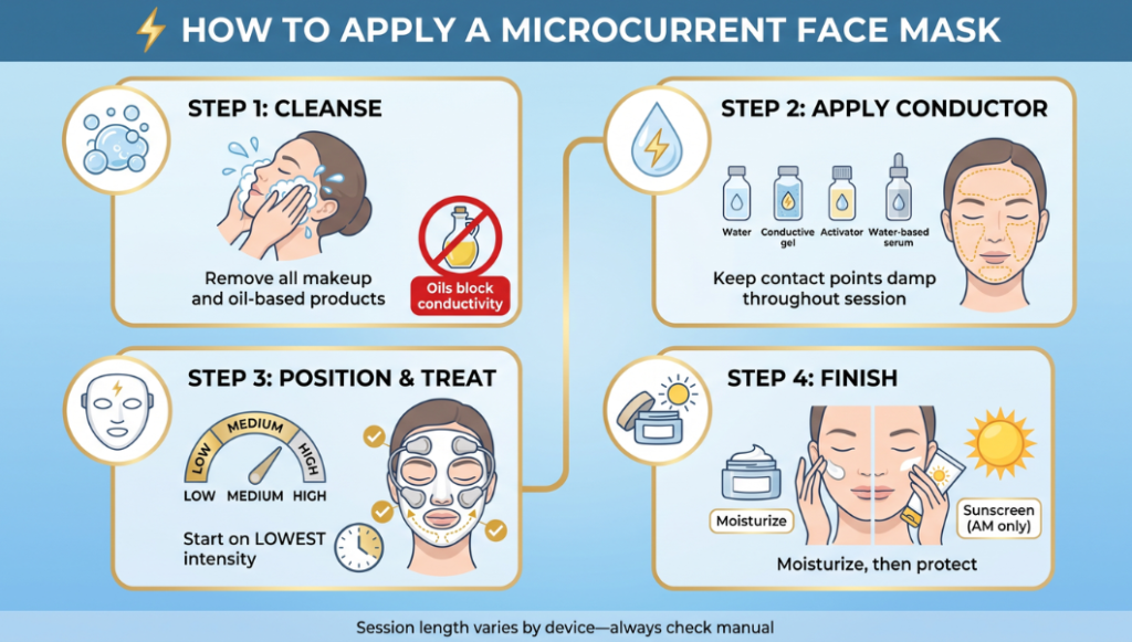 How to use a microcurrent face mask correctly