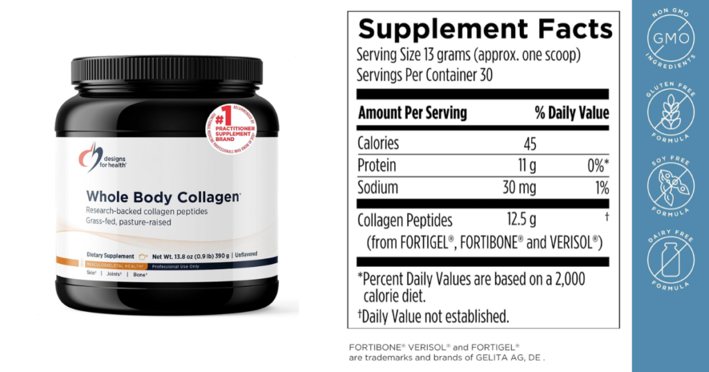 Best Practitioner-Grade Collagen - Designs for Health Whole Body Collagen 